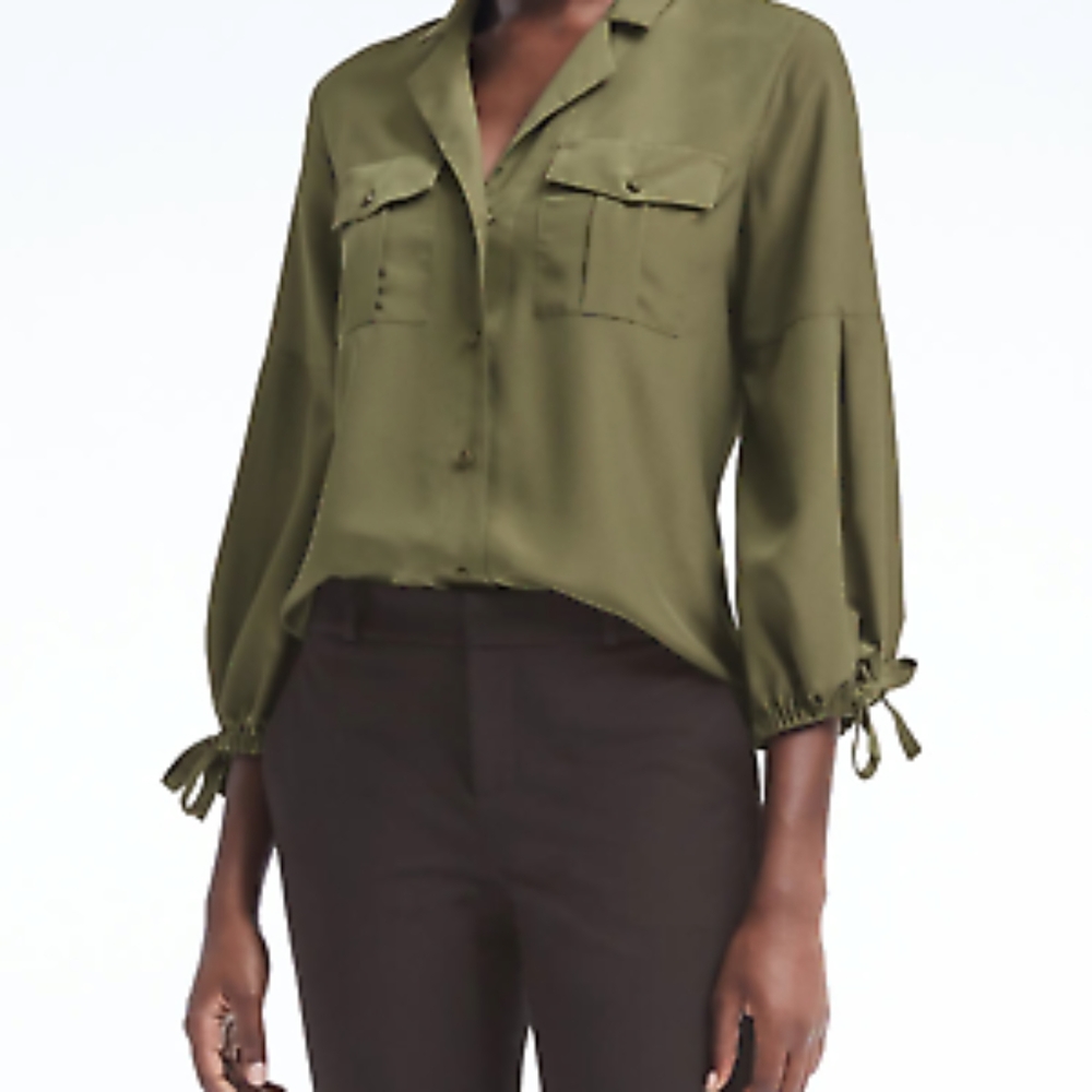 Banana Republic Blouse with Gathered Wrist Detail